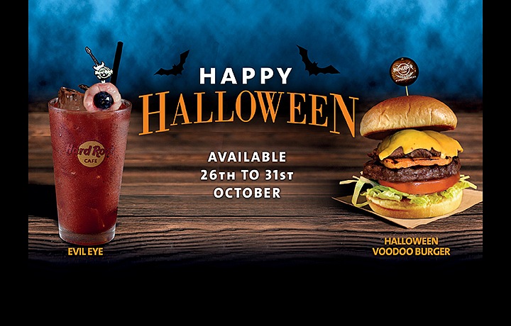 Halloweenské burgery v Hard Rock Cafe