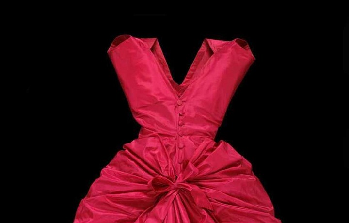 Hedvábné večerní šaty - taft, 1955