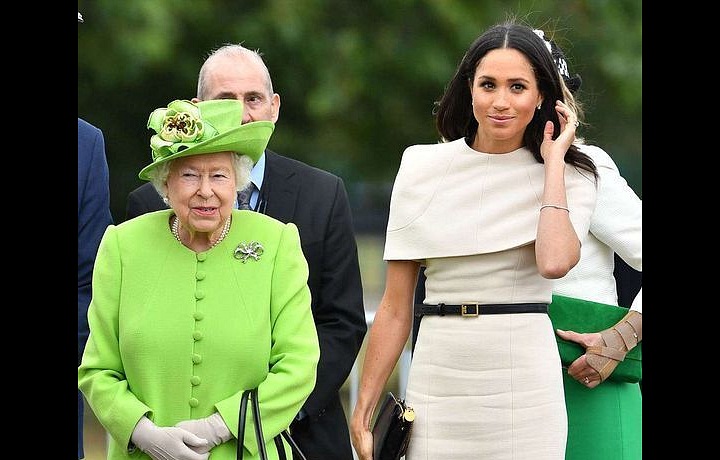 Meghan s královnou Alžbětou II.