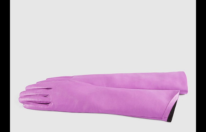Růžové kožené rukavice Gucci 
