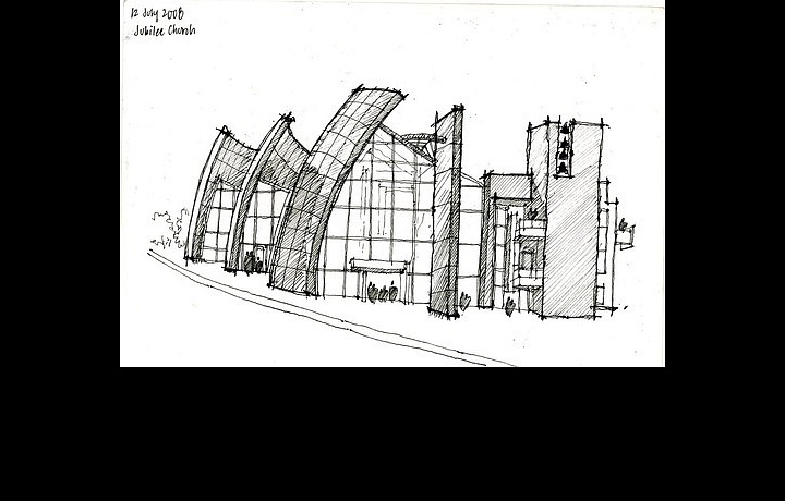 Jubilejní kostel v Římě - nákres