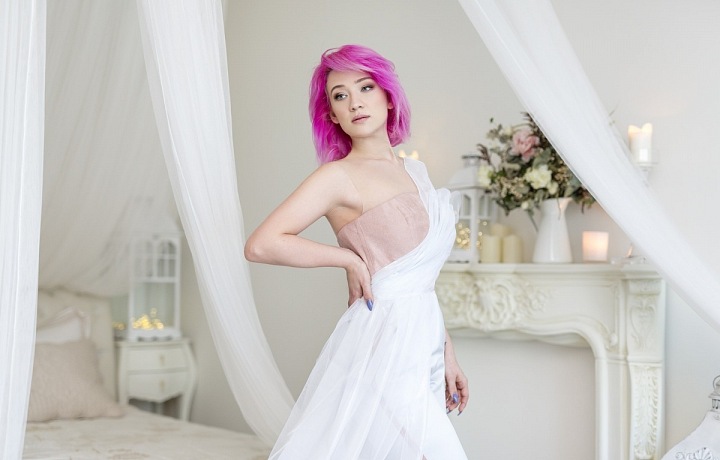 Tereza Mašková v šatech Dominika Navrátila