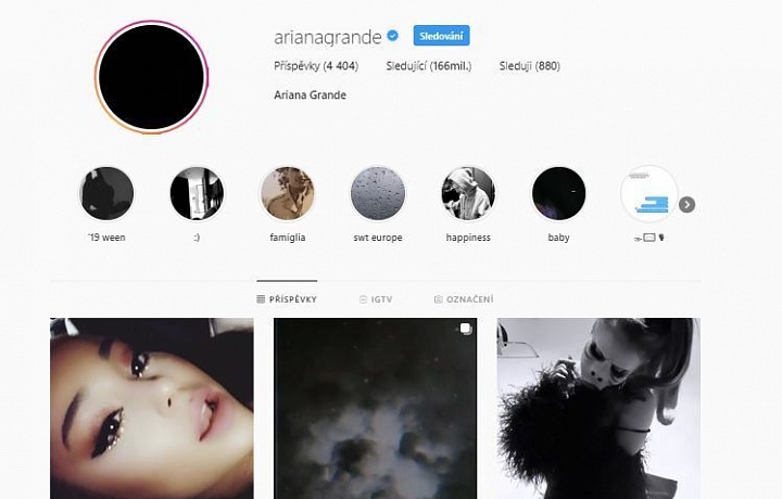 Ariana Grande na Instagramu