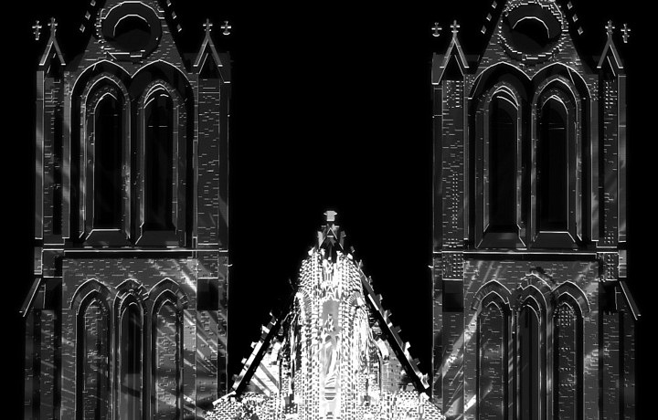 Videomaping, náměstí Míru