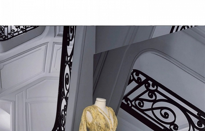 Žluté šaty z kolekce Dior Fall 2020 Haute Couture