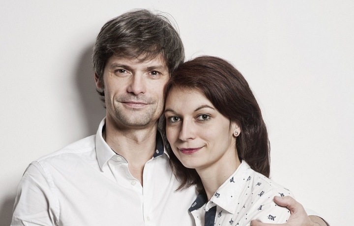 With his wife Monika 