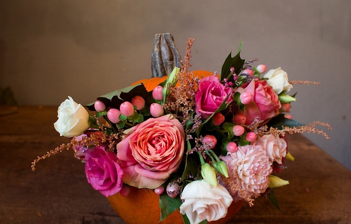 Růže a dýně? originální a působivé!