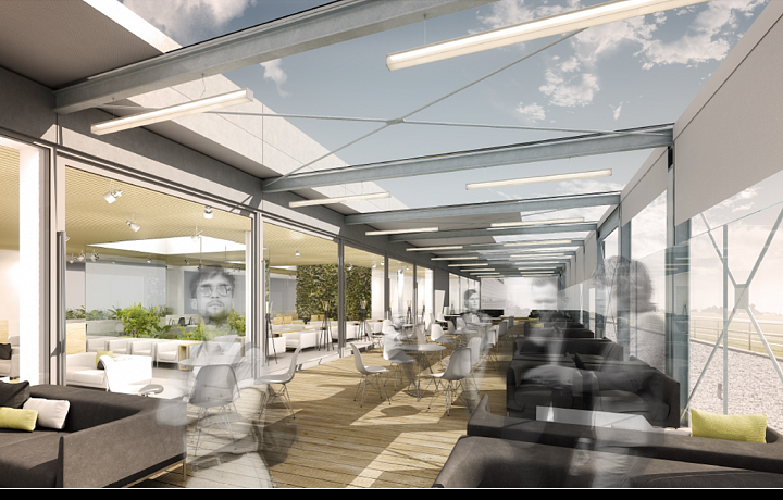 Vizualizace rekonstruovaného salonku ERSTE PREMIER LOUNGE