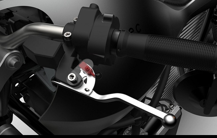 Ethec elektická motorka - detail řídítek