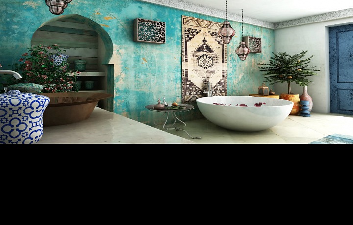 Nádherné koupelna v marockém stylu