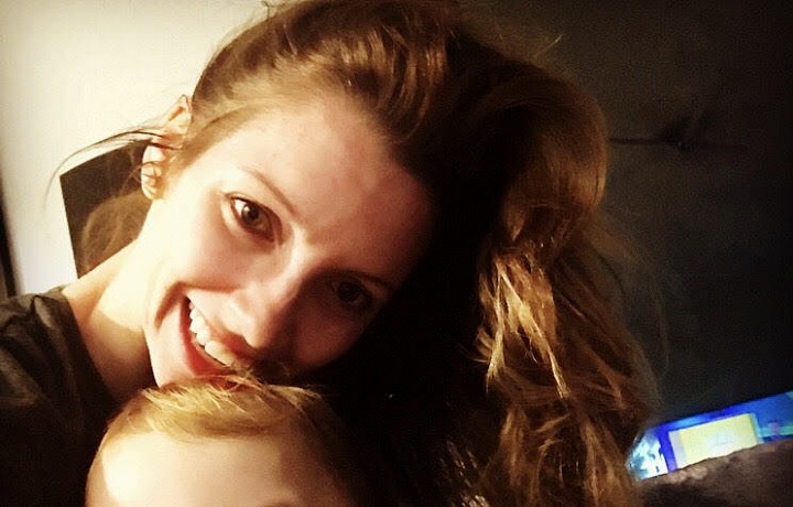 Monika Hejduková with her son