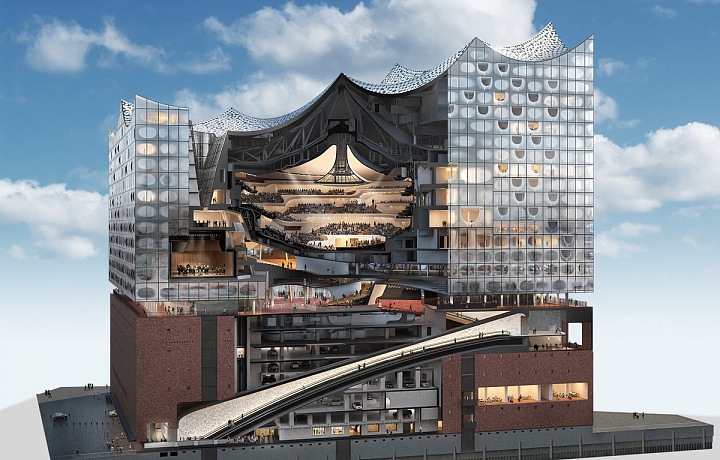 Elbphilharmonie vnitřní část budovy