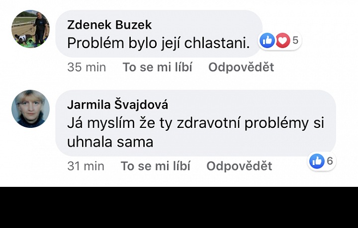 Komentáře fanoušků na facebooku.