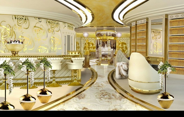 Jachta nádherný interiér Lidia Bersani Luxury Design