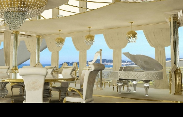 Jachta nádherný interiér Lidia Bersani Luxury Design