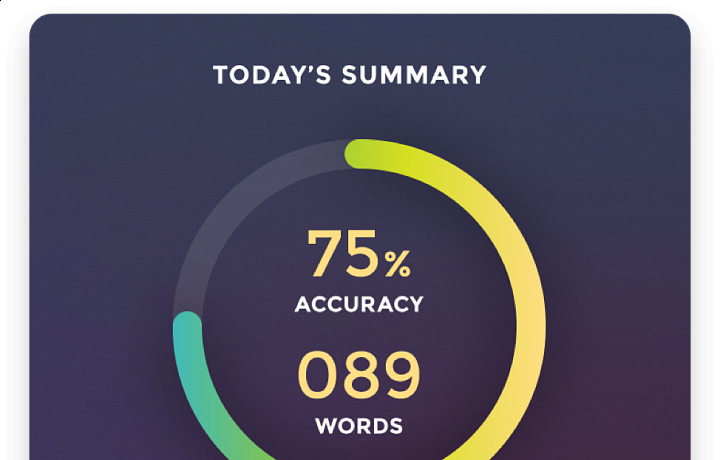 Aplikace vám ukazuje, jak jste pokročili