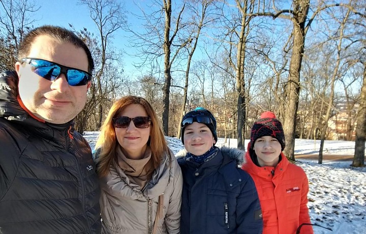 Markéta Vaňková s rodinou. 