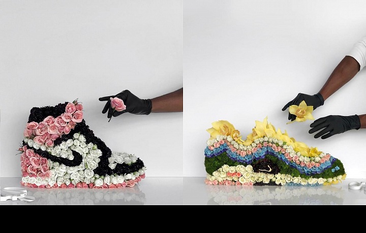 Mr. Flower Fantastics se svým dílem.