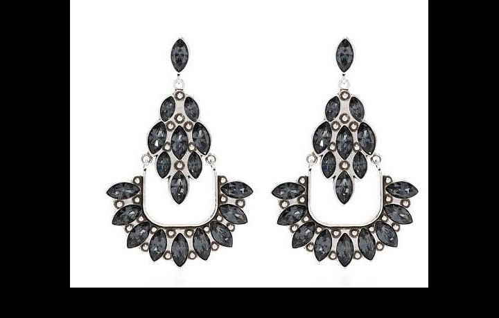 visací náušnice s tmavými kameny