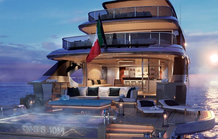 Dokonalý bazén na jachtě Benetti Oasis 40M.