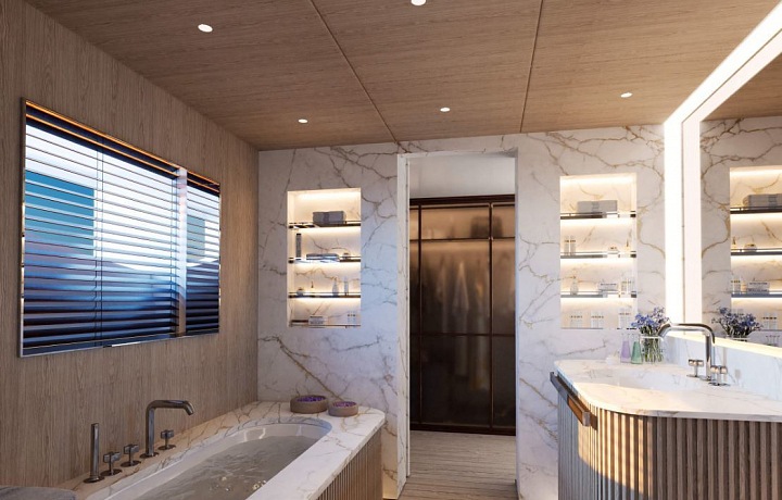 Nádherná koupelna na jachtě Benetti Oasis 40M