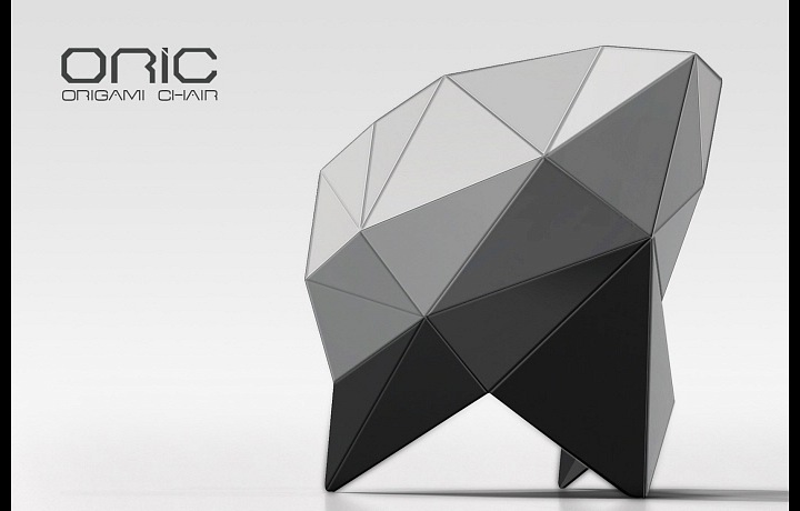 Polyhedron Origami židle pro minimalistický interiér