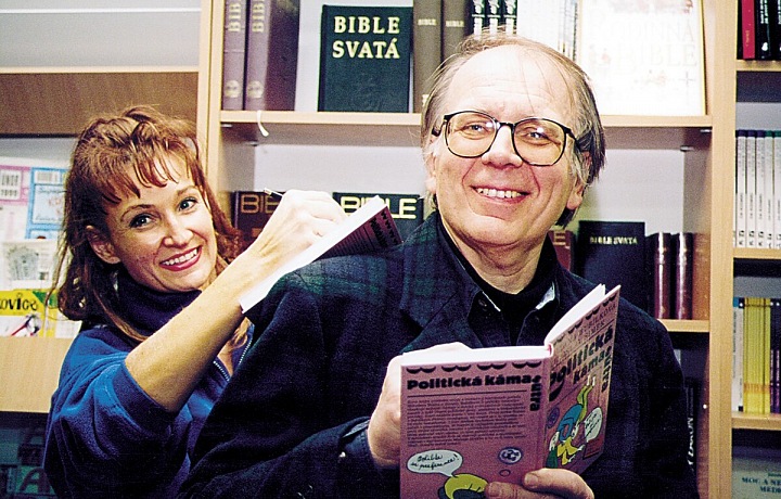 Zuzana Bubílková, moderátoka a Miloslav Šimek, herec - 1999