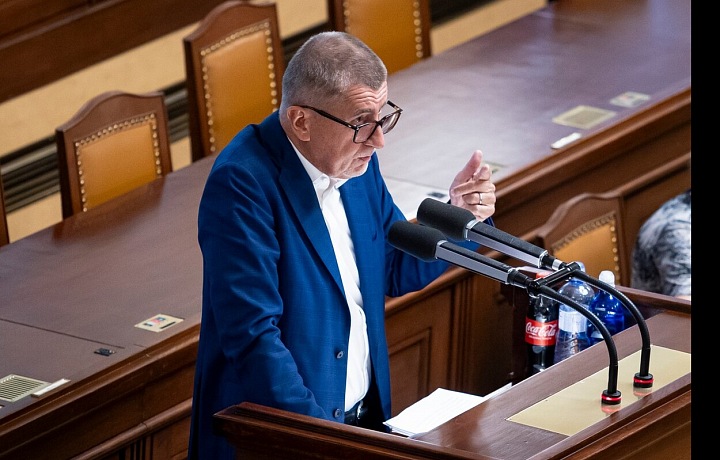 Andrej Babiš během projevu