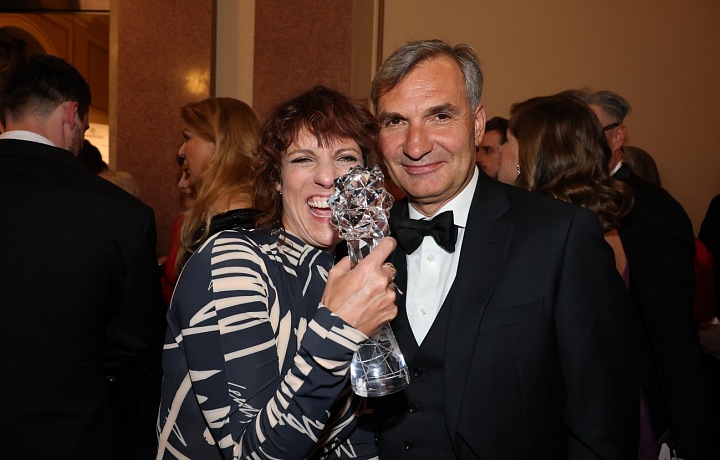 Jiří Macháček a Kristina Dufková, která získala Českého lva za nejlepší animovaný film Život k sežrání