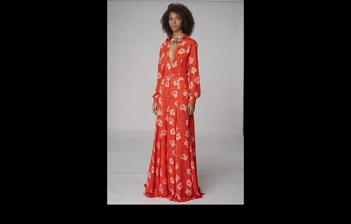 Květovaný overal oranžový