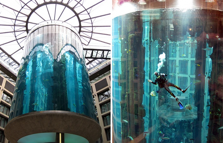 Obří akvárium v hotelu Radisson Blu