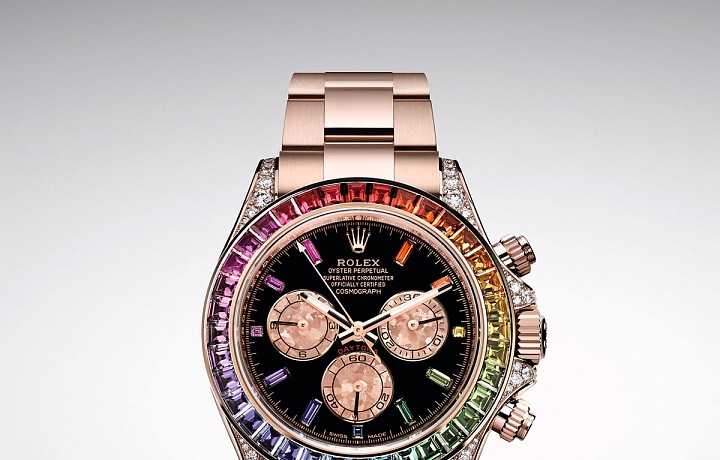 Luxusní hodinky Rolex Daytona Rainbow.