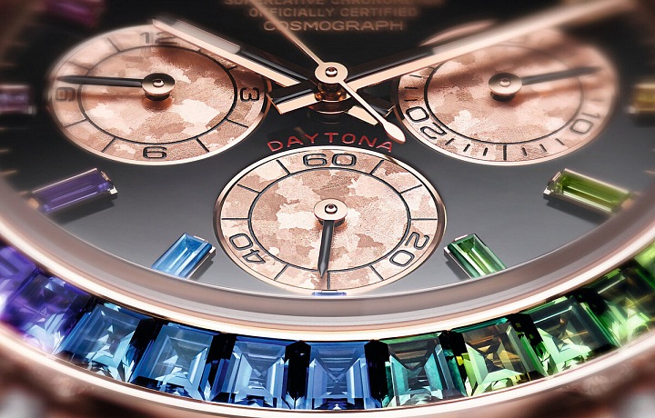 Luxusní hodinky Rolex Daytona Rainbow.