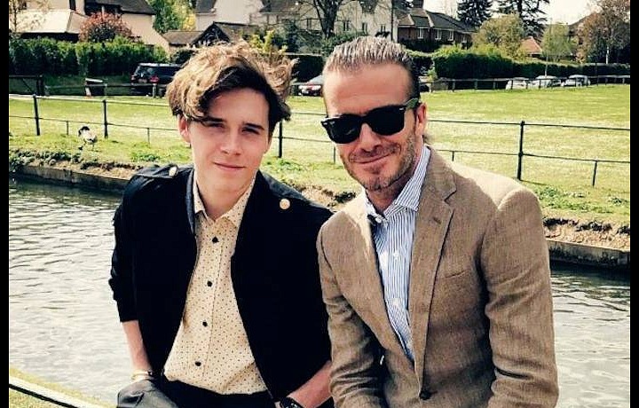 David Beckham se svým synem.