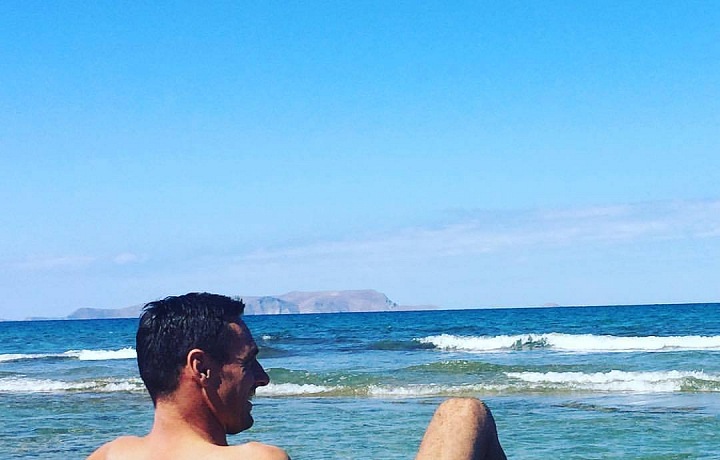 Roman Šebrle u moře.