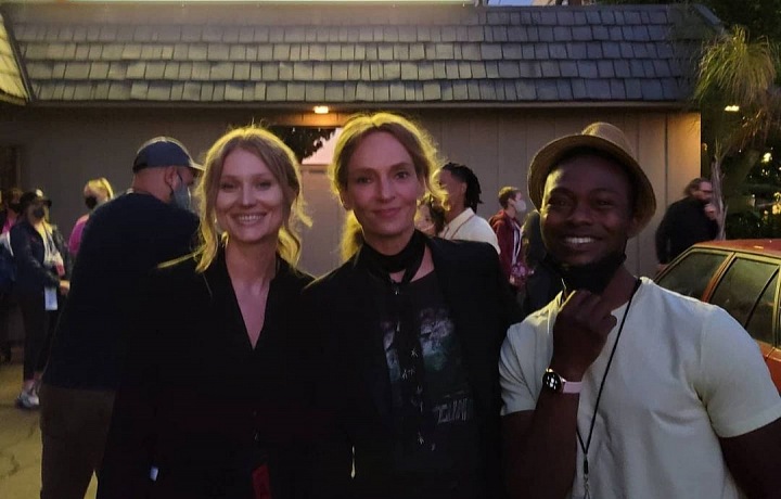 Kateřina na snímku s Umou Thurman