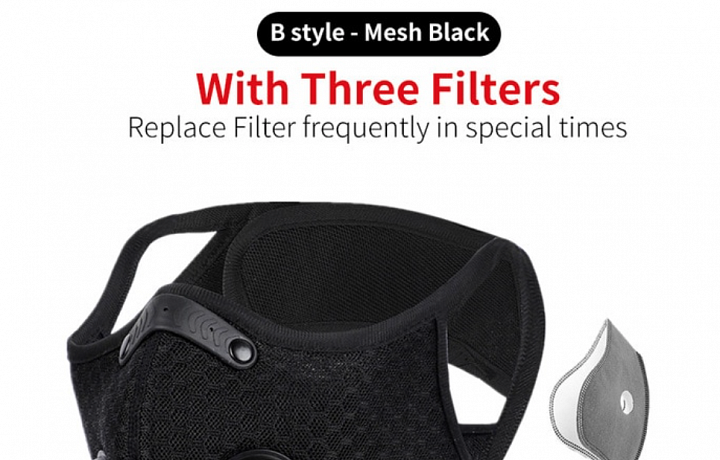 Maska na sport s ventilem a fintrem 6 vrstem KN95 / FFP2 - SKLADEM