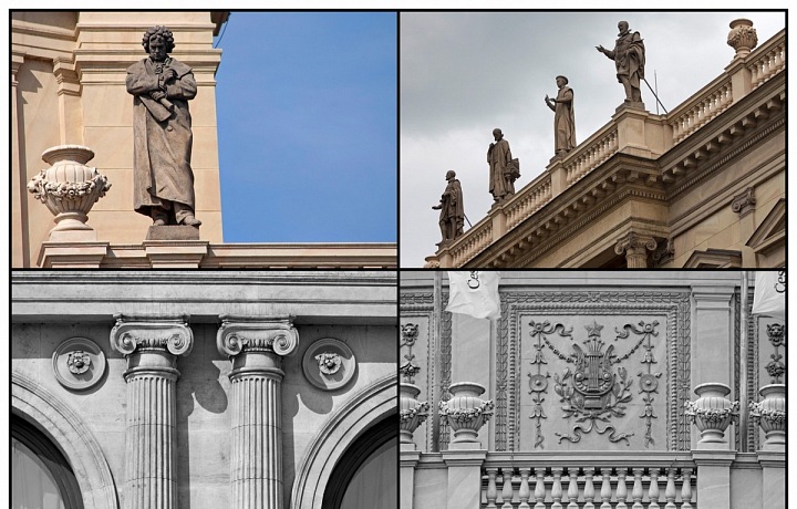 Detaily na budově Rudolfinum