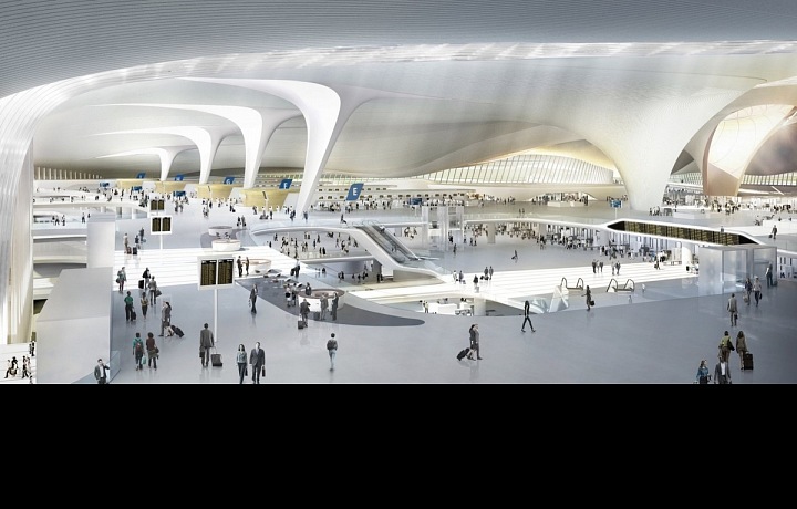 Vnitřní část letiště v Pekingu