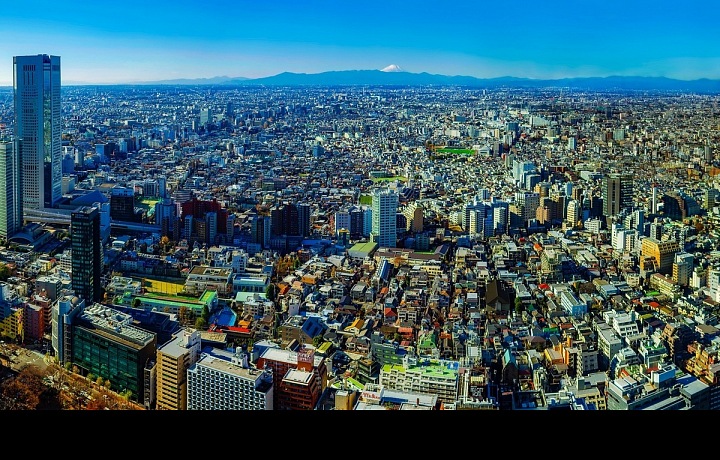 Tokio a sopka Fudži