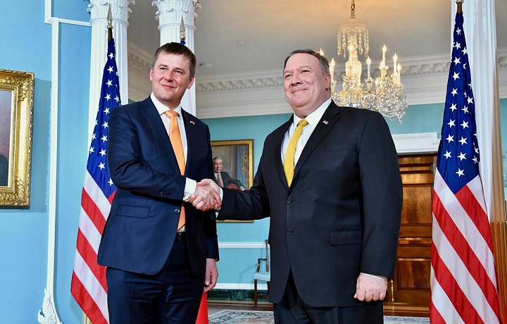 Tomáš Petříček a ministr zahraničí USA Mike Pompeo 