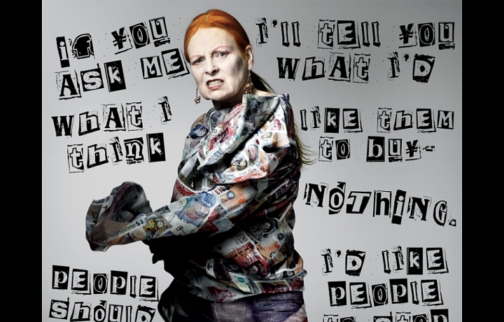 Módní návrhářka Vivienne Westwood, která chrání životní prostředí.