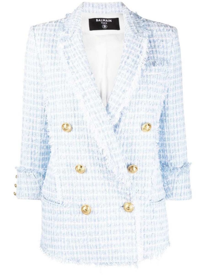 Světle modré sako Balmain