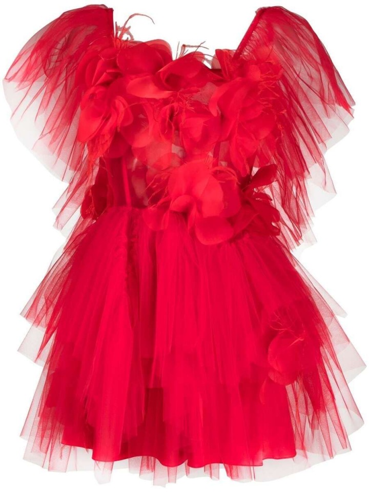 Loulou floral appliqué tylové šaty. Loulou floral appliqué tylové šaty.
