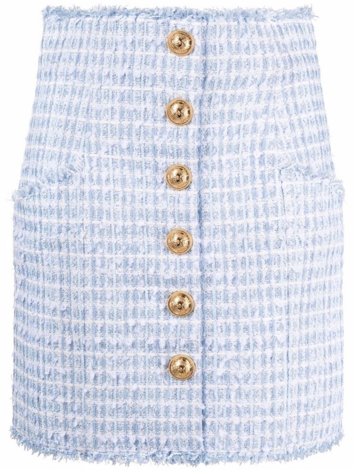 Světle modrá sukně Balmain