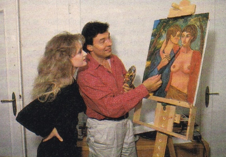 Foto z roku 1988, kdy ho navštívila německá zpěvačka Nicole. Foto z roku 1988, kdy ho navštívila německá zpěvačka Nicole.
