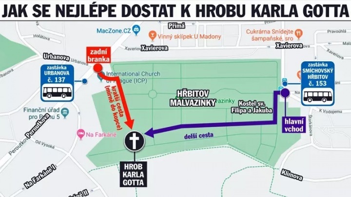 Ivana zveřejnila mapku k hrobu zpěváka. Ivana zveřejnila mapku k hrobu zpěváka.