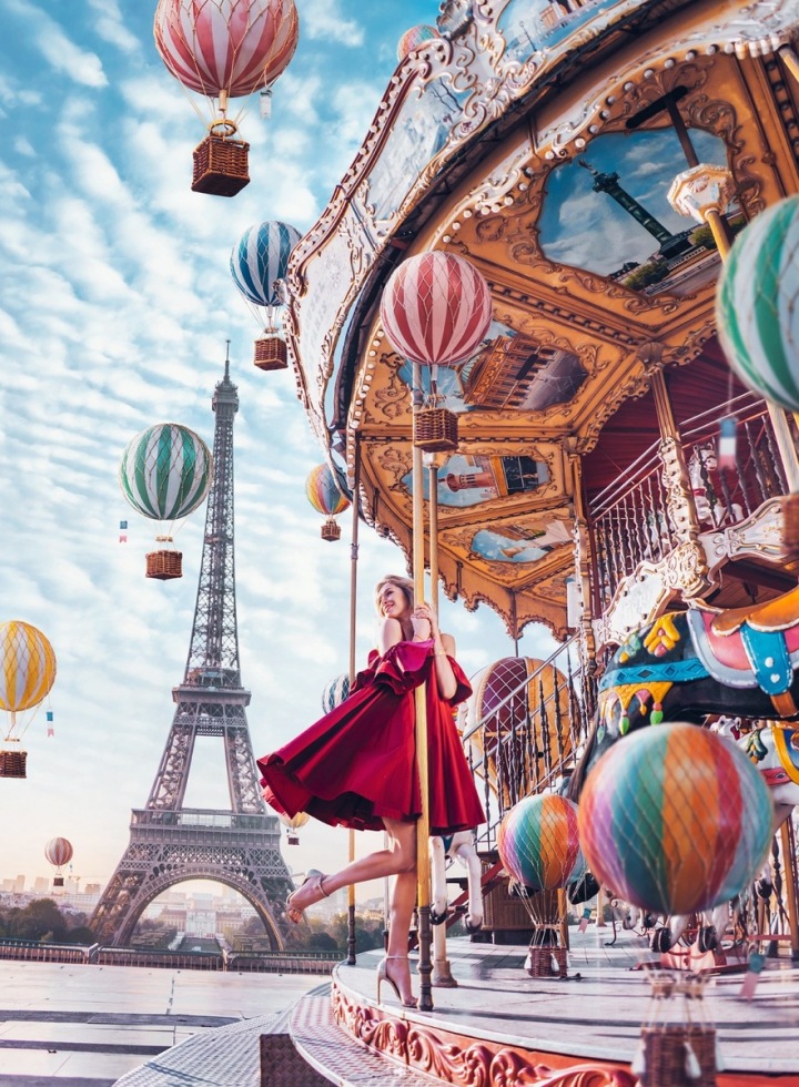 Paříž a Kristina Makeeva Paříž a Kristina Makeeva