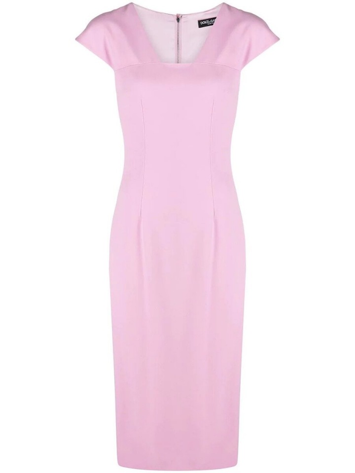 Růžové midi šaty Dolce & Gabbana Růžové midi šaty Dolce & Gabbana