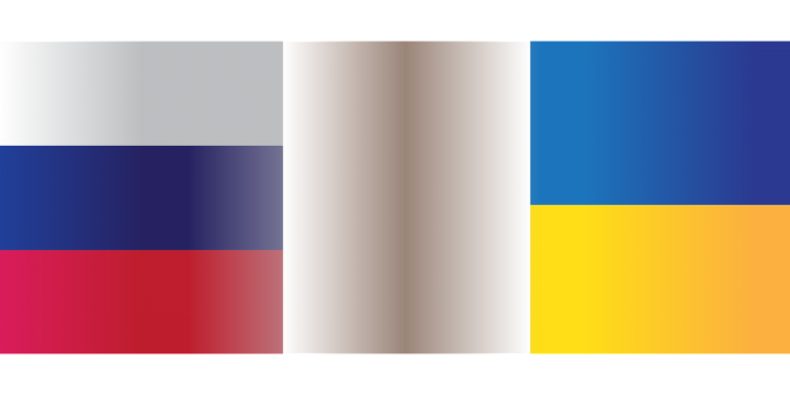 Ruská a ukrajinské vlajka